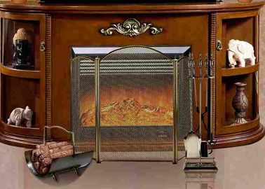 Het Frans/Louis Style Antique van Realistic Flame Elektrische de Tribunesafstandsbediening Open haardentv